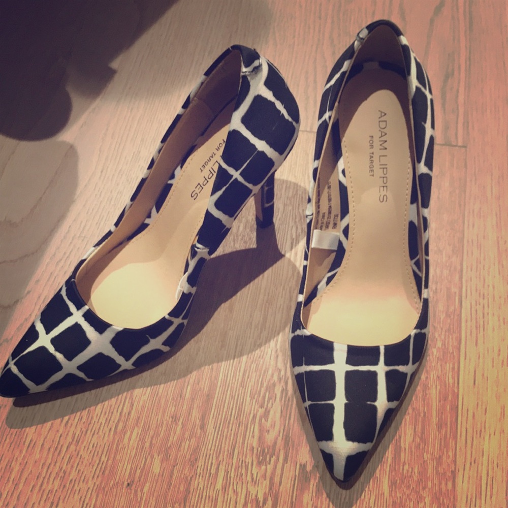 Black and white heels